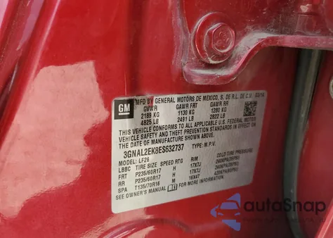 2014 Chevrolet Captiva Ls z USA, uszkodzony, nr VIN 3GNAL2EK8ES632737